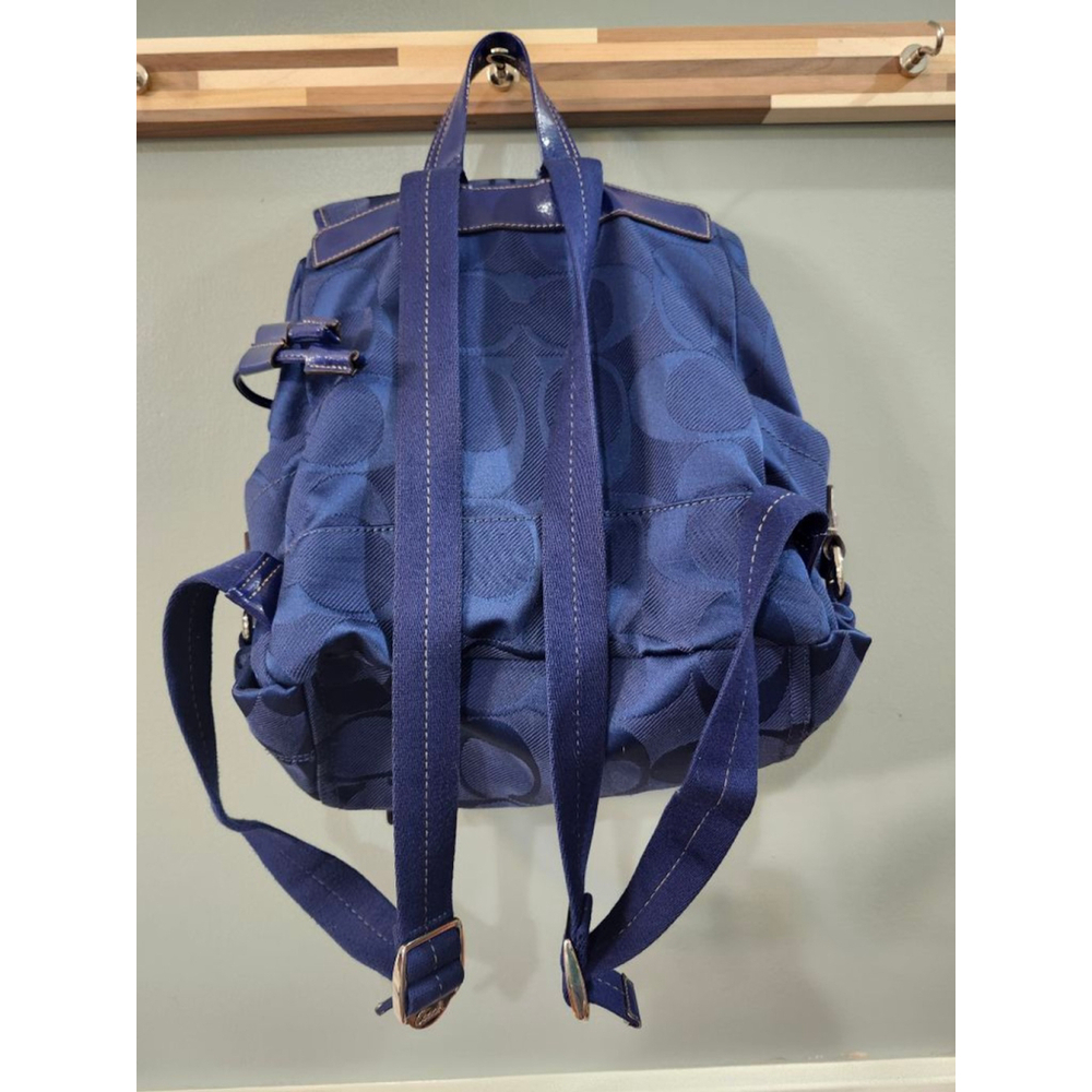 Coach Blue Signature C Canvas Backpack One Size - Picture 2 of 12